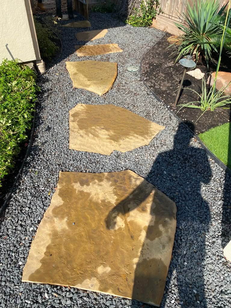 Residential landscape path completed in the Houston area
